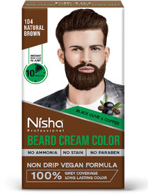 Nisha Beard Colour for Men (40gm) - Natural Brown, No Stain  Quick color in 10 Minute
