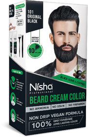 Nisha Beard Colour for Men (120gm) - Orginal Black, No Stain  Quick color in 10 Minute, Complete Grey Coverage