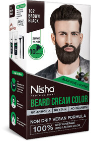 Nisha Beard Colour for Men (120gm) :- Black Brown, No Stain & Quick color in 10 Minute, Complete Grey Coverage