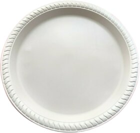 Corn Starch Plain Round Plates - 25 Pcs