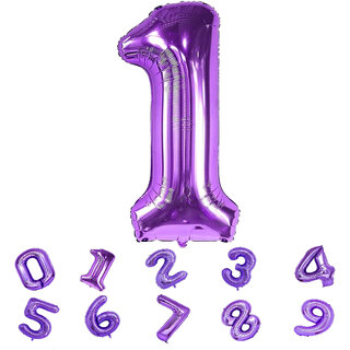 Party Bird Solid Purple Number 1/ One Foil Toy Balloons 32 Inch Birthday Party  Anniversary Decoration for Girls/ Boys