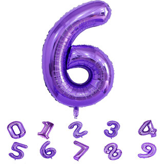 Party Bird Solid Purple Number 6/ Six Foil Toy Balloons 32 Inch Birthday Party  Anniversary Decoration for Girls/ Boys