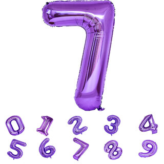 Party Bird Solid Purple Number 7/Seven Foil Toy Balloons 32 Inch Birthday Party  Anniversary Decoration for Girls/ Boys