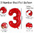 Party Bird Solid Red Number 3/ Three Foil Toy Balloons Combo Set 32 Inch Birthday Party  Anniversary Decoration