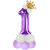 Party Bird Solid Purple Number 1/One Foil Toy Balloons Set 32 Inch Birthday Party  Anniversary Decoration Girls/ Boys