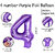 Party Bird Solid Purple Number 4/ Four Foil Toy Balloons 32 Inch Birthday Party  Anniversary Decoration for Girls/ Boys