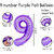Party Bird Solid Purple Number 9/Nine Foil Toy Balloons 32 Inch Birthday Party  Anniversary Decoration for Girls/ Boys