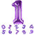 Party Bird Solid Purple Number 1/ One Foil Toy Balloons 32 Inch Birthday Party  Anniversary Decoration for Girls/ Boys