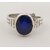 NATURAL BLUE SAPPHIRE (NEELAM) STONE WITH 92.5 PURE SILVER ADJUSTABLE RING