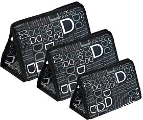 PRISMAXIC Travel Organizer Pouches  Set of 3, Black, Synthetic Material, for Makeup, Toiletries & Jewelry