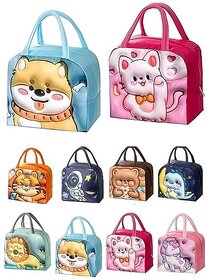 3D Cartoon Lunch Box Bag Useful Insulated Travel Lunch Tiffin Storage Bag for Office, College, Picnic & School for Kids and Adults (Pack-1 Random Color) Multi Design
