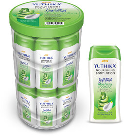 Yuthika Aloe Vera Nourish Body Lotion Hydrating Moisturizer for Men & Women, 40ml Each (16 Pcs in Jar)