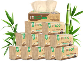 IMECO Bamboo Facial Tissue Papers -100 Pulls (Pack of 12), 1200 Pulls - 2 Ply, Premium, Soft, Biodegradable  Skin Safe