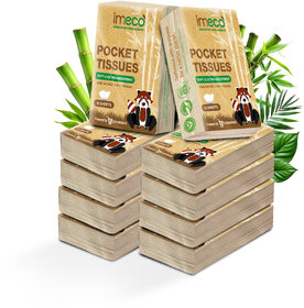 IMECO Facial Pocket Tissue, 100 Pulls (10 Pulls Pack X 10) Combo, Soft, Gentle  TravelFriendly