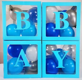 Balloon Box Baby Blue  Elegant Surprise Gift Box for Baby Shower, Birthdays  Celebrations Party decortaion Kit