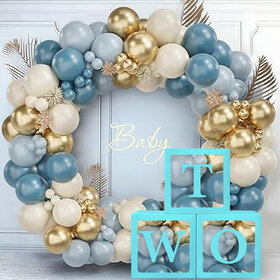 Balloon Box Two Blue  2nd Birthday Surprise Balloon Gift Box for Girls  Cute  Elegant Celebration Box