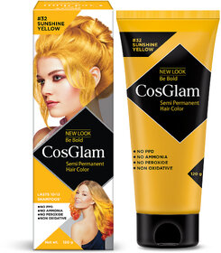 Cosglam Semi Permanent Hair Color For Women  Men, (120g, #32 Sushine Yellow)