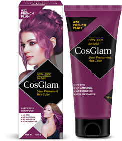 Cosglam Semi Permanent Hair Color For Women  Men, (120g, #22 French Plum)