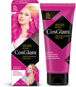 Cosglam Semi Permanent Hair Color For Women  Men, (120g, #12 Hot Pink)