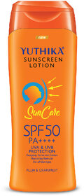 Yuthika Sunscreen Lotion SPF 50 PA+++ 100ml High Protection, Non-Greasy Formula