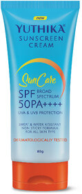 Yuthika Sunscreen Lotion SPF 50 PA+++ 80g High Protection, Non-Greasy Formula