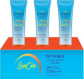 Yuthika Sunscreen Lotion SPF 50 PA+++ 18g High Protection, Non-Greasy Formula (Pack OF 3)