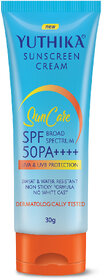 Yuthika Sunscreen Lotion SPF 50 PA+++ 30g High Protection, Non-Greasy Formula