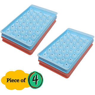 Plastic Mini Round Ice Cube Tray with Lid  Ice Ball Maker for Fresh Juice, Mocktails, Whiskey, Cocktails, Tea  Coffee