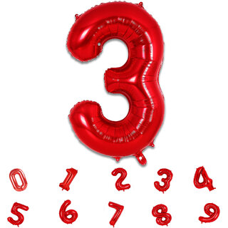 Red Foil Number Balloons 0-9  32 Inch Helium Supported Birthday Decoration Balloons for Kids, Anniversary, Party, Baby