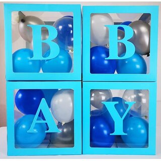 Balloon Box Baby Blue  Elegant Surprise Gift Box for Baby Shower, Birthdays  Celebrations Party decortaion Kit