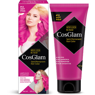 Cosglam Semi Permanent Hair Color For Women  Men, (120g, #12 Hot Pink)