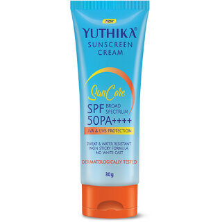 Yuthika Sunscreen Lotion SPF 50 PA+++ 30g High Protection, Non-Greasy Formula
