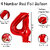 Red Foil Number Balloons 4  32 Inch Helium Supported Birthday Decoration Balloons for Kids, Anniversary, Party, Baby