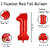 Red 1 Number Foil Balloon with Crown  Base Balloons  32 Inch Helium Supported for Birthday, Anniversary, Baby Shower D