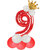 Red 9 Number Foil Balloon with Crown  Base Balloons  32 Inch Helium Supported for Birthday, Anniversary, Baby Shower D