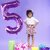 Purple Foil Number Balloons 5th  Helium Supported 32 Inch Birthday Decoration Balloons for Kids, Anniversary, Party, Ba