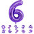 Purple Foil Number Balloons 6  32 Inch Helium Supported Birthday Decoration Balloons for Kids, Anniversary, Party, Ba