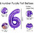 Purple Foil Number Balloons 6  32 Inch Helium Supported Birthday Decoration Balloons for Kids, Anniversary, Party, Ba