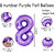 Purple Foil Number Balloons 8  Helium Supported 32 Inch Birthday Decoration Balloons for Kids, Anniversary, Party, Ba