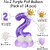 Purple 2 Number Foil Balloon with Crown  Base Balloons  32 Inch Helium Supported for Birthday, Anniversary, Baby Showe