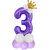 Purple 3 Number Foil Balloon with Crown  Base Balloons  32 Inch Helium Supported for Birthday, Anniversary, Baby Showe