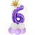 Purple 6 Number Foil Balloon with Crown  Base Balloons  32 Inch Helium Supported for Birthday, Anniversary, Baby Showe