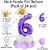 Purple 6 Number Foil Balloon with Crown  Base Balloons  32 Inch Helium Supported for Birthday, Anniversary, Baby Showe