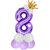 Purple 8 Number Foil Balloon with Crown  Base Balloons  32 Inch Helium Supported for Birthday, Anniversary, Baby Showe