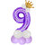 Purple 9 Number Foil Balloon with Crown  Base Balloons  32 Inch Helium Supported for Birthday, Anniversary, Baby Showe