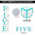 Balloon Box Five Blue  5 Transparent Boxes for 5th Birthday Decoration