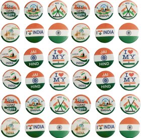 India Flag Badge Tricolor Badge Brooch Badge Pack Of 36
