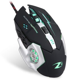 Zoook Bomber Gaming Mouse with 6 Programmable Buttons 3200 DPI Optical Sensor Ergonomic Mice Colorful RGB LED Light