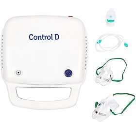 Control D Blue  White Compressor Complete Kit Nebulizer with Child and Adult Masks