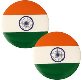 (Pack of 2) Indian Flag Lapel Pin Unisex Brooch Tiranga Badge For Shirts, T-Shirt, Saree and Coat (Multicolor)